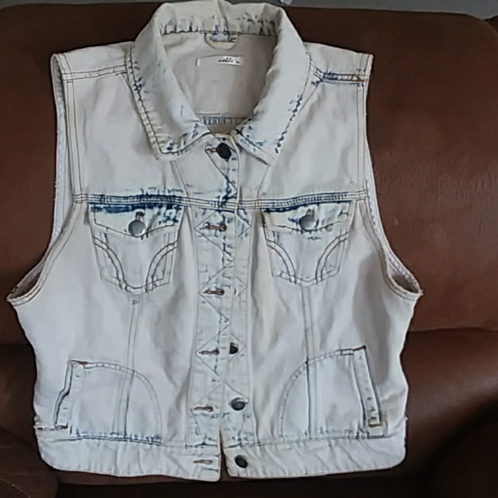 Bleached  Distressed Denim Vest